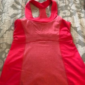 Yoga/workout tank. Built-in bra. Hot pink.